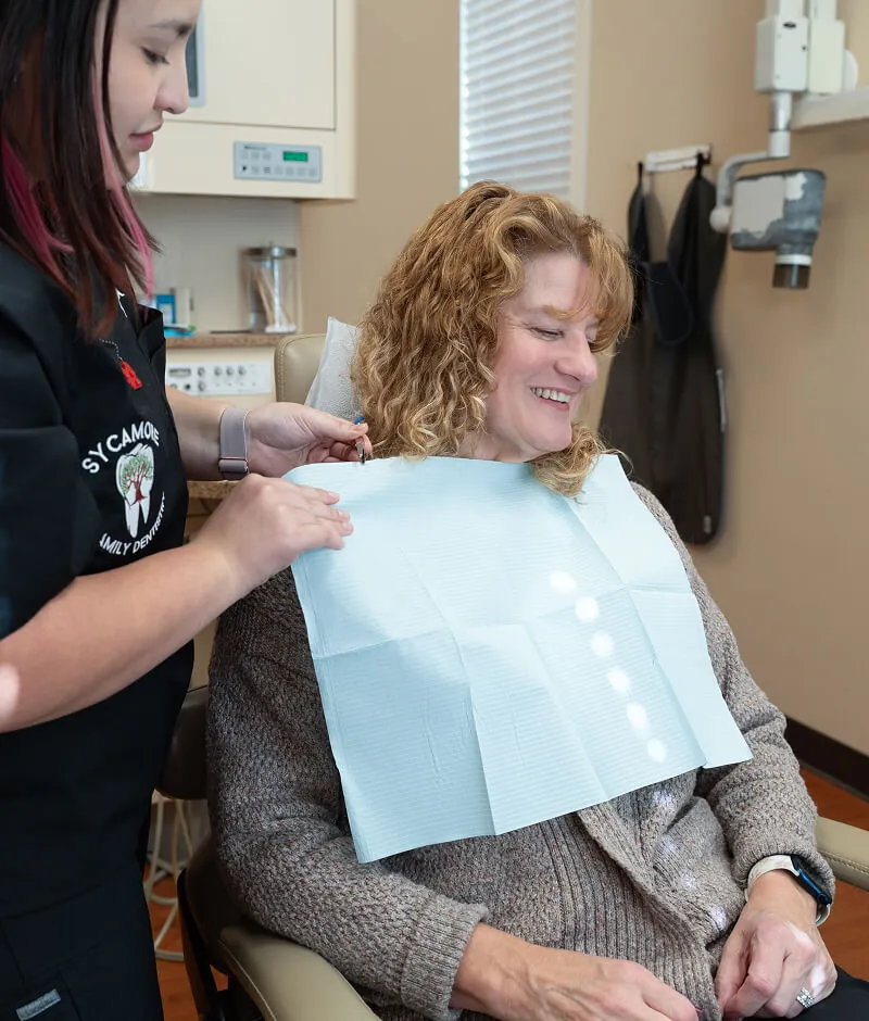 patient's first visit to Sycamore Family Dentistry